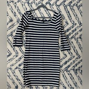Jcrew Navy and White Striped Dress
